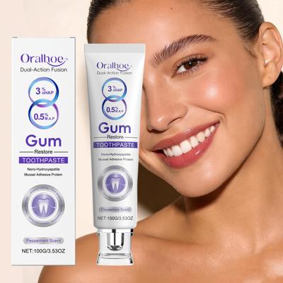 Nano Hydroxyapatite Enamel Strengthening Toothpaste – Whitening & Stain Removal, Helps Reduce Plaque, Freshens Breath, Gentle On Gums