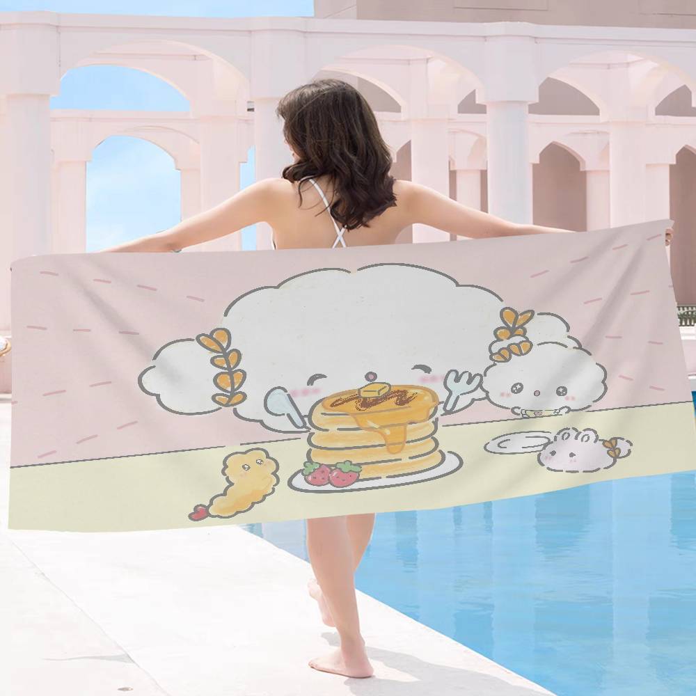 C-COGIMYUN Cartoon Bath Towel Microfiber Soft Water Absorbing Breathable For Girl Kids Decorative Cartoon Beach Towel