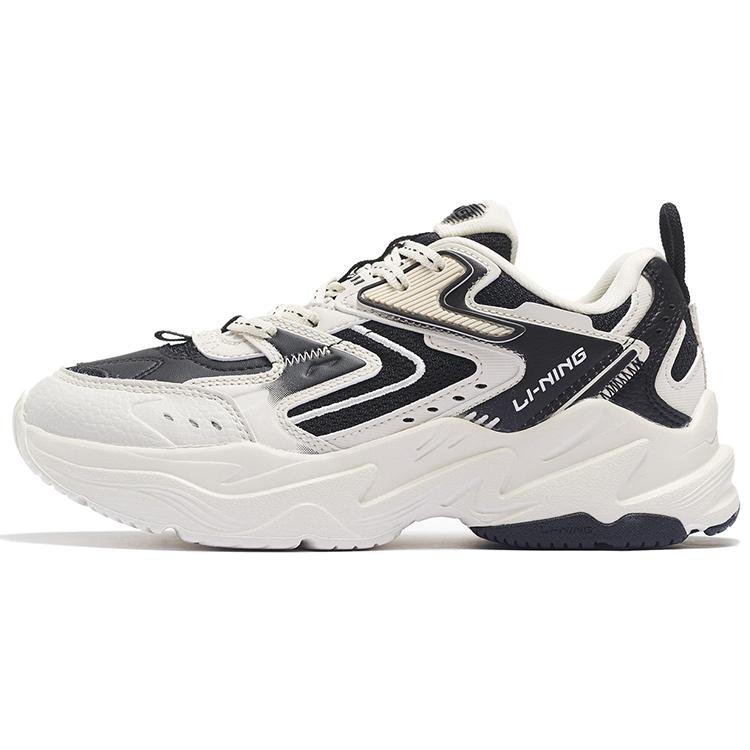 new LiNing Spacetime Cushioning Low Top Sports Casual Shoes Women's White Black