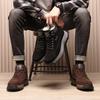 Men's 2025 Wool-Integrated Leather Snow Boots - Non-Slip, Warm, Thick, High-Top Casual Shoes