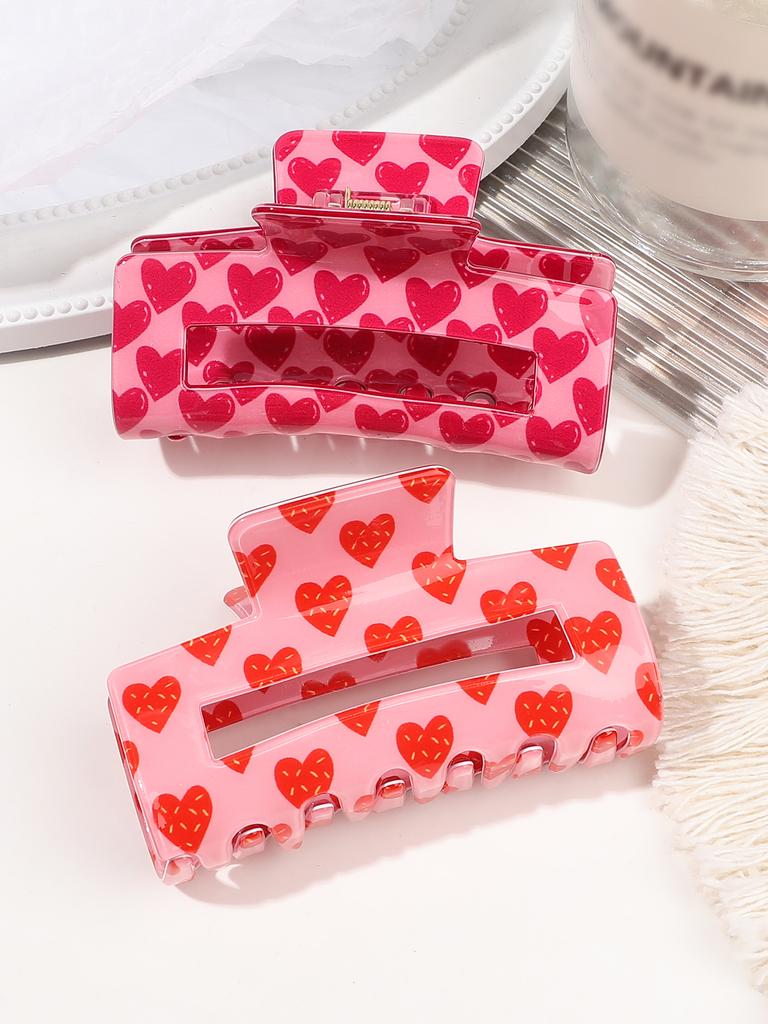 Valentine's Heart hair clips,3.3 Inch claw clips cute, Non-slip clips for Women and Girls,Cute claw clip for Valentine's Day