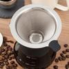 Double Layer Stainless Steel Reusable Coffee Filter Holder - Coffee Tea Strainer Essential Coffee Making Accessory
