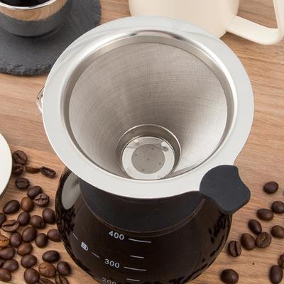 Double Layer Stainless Steel Reusable Coffee Filter Holder - Coffee Tea Strainer Essential Coffee Making Accessory