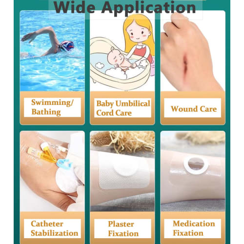 100-Piece Medical Belly Tape, Belly Button Plug, Belly Button Shaper, 5x5cm Transparent Medical Tape Film Dressing