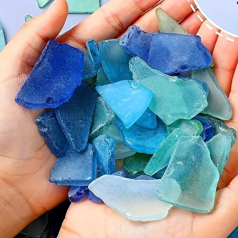 500g Crafts Decorations, Sea Color Glass Shards, Light Frosted Vase Inlaid Glass, Crushed Beach Wedding Party Decorations, Home Scenery Decoration