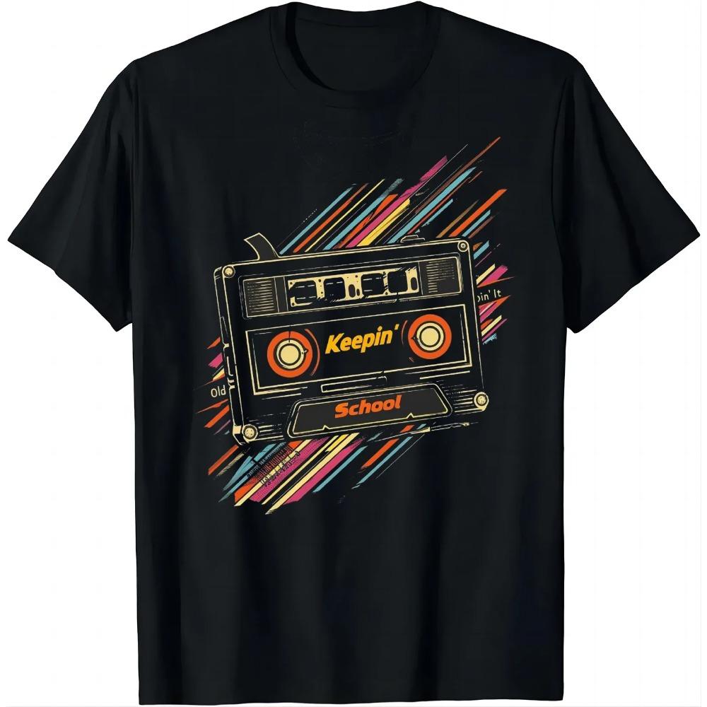 Old School Hip Hop 80s 90s Vintage Mixtape Cassette Tape T-Shirt  Y2k Top  Shirts for Women  Camisetas