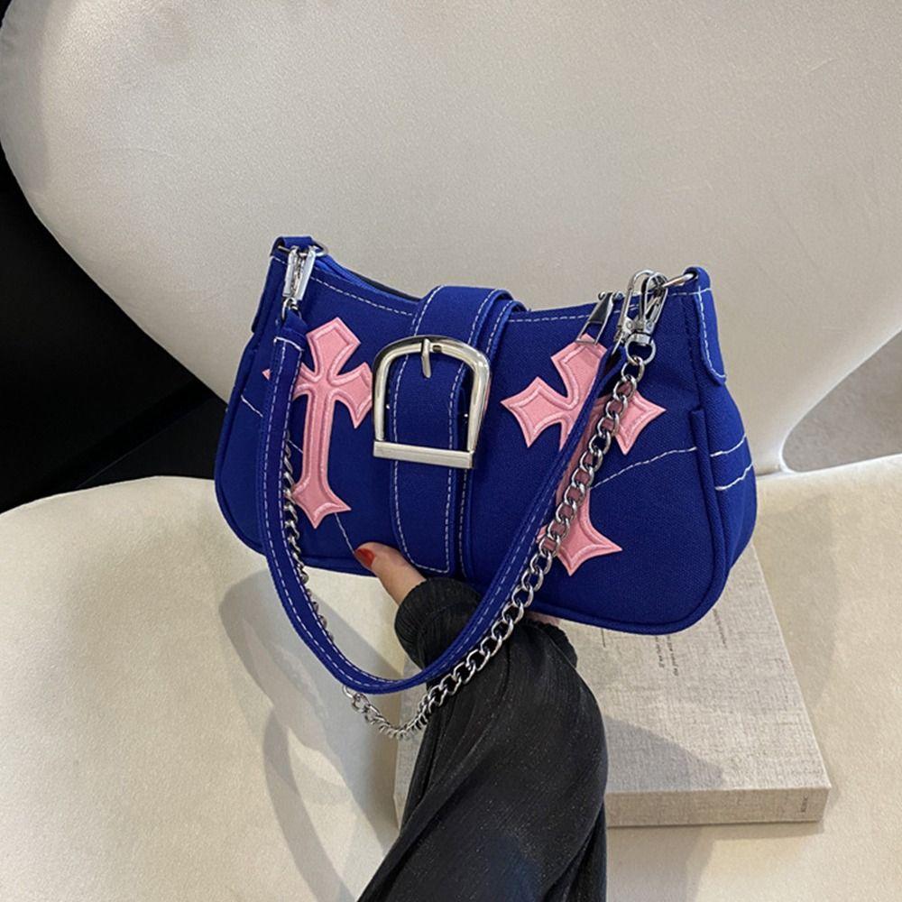 Hasp Handbags Metal Buckle Shoulder Bag Sling Bag Underarm Bags Simple Casual Canvas Tote Bags Fashion