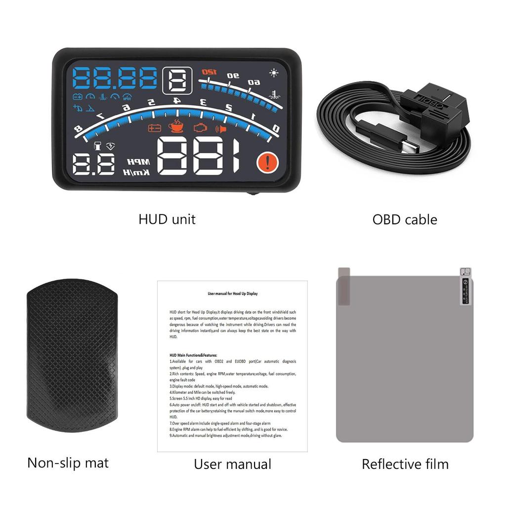 Car Head-Up Display Hud Trip Computer Intelligent Digital Speed Fuel Consumption