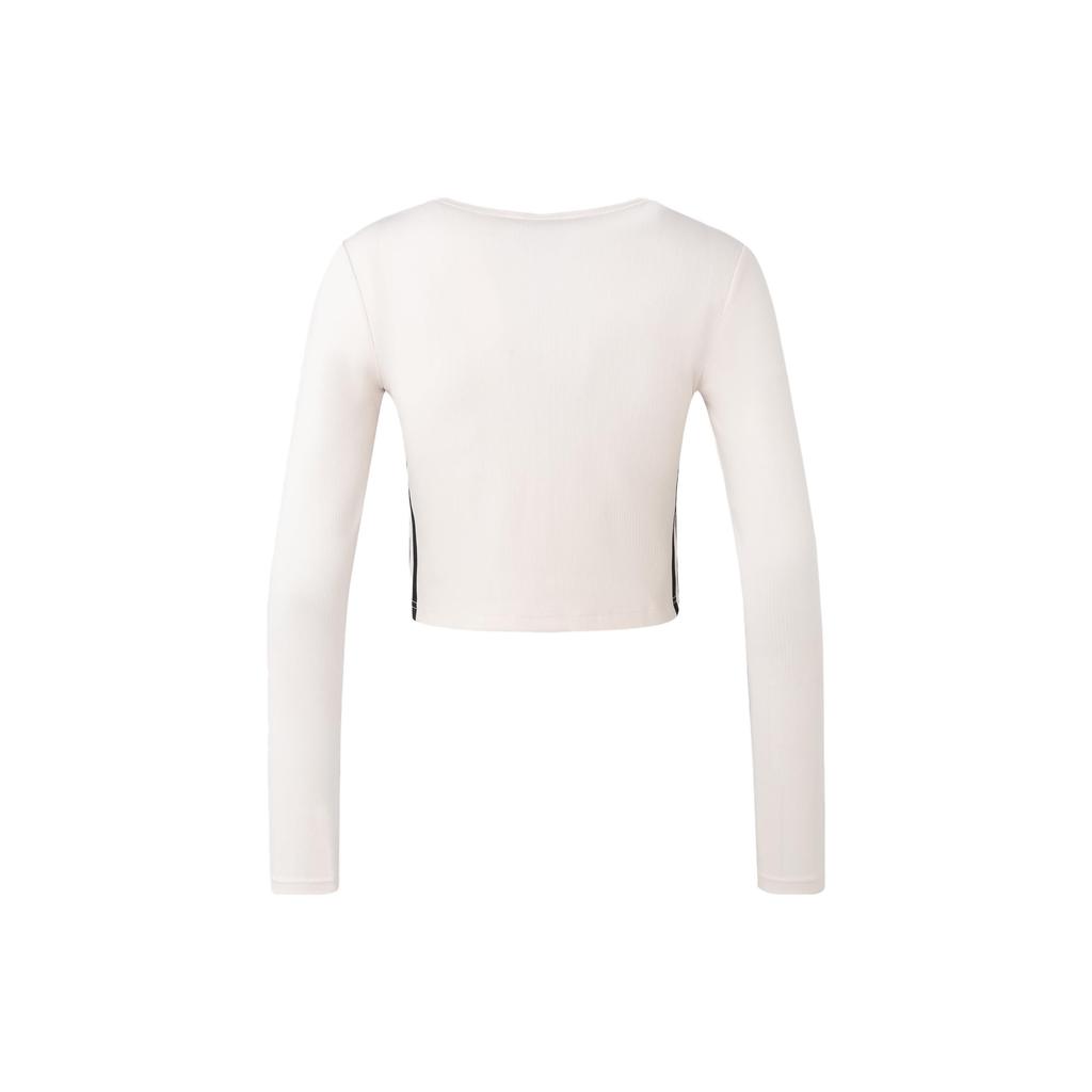 Adidas Originals Trefoil Spice Girl Series Striped Knit Sports Long Sleeve Shirt Women Shirts Pink White IS5379