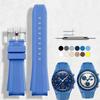 SigneMetu 20mm Omega Watch Quick Release Silicone Strap for Omega and Unisex Band, X, Swatch, MoonSwatch, Speedmaster, (Blue)