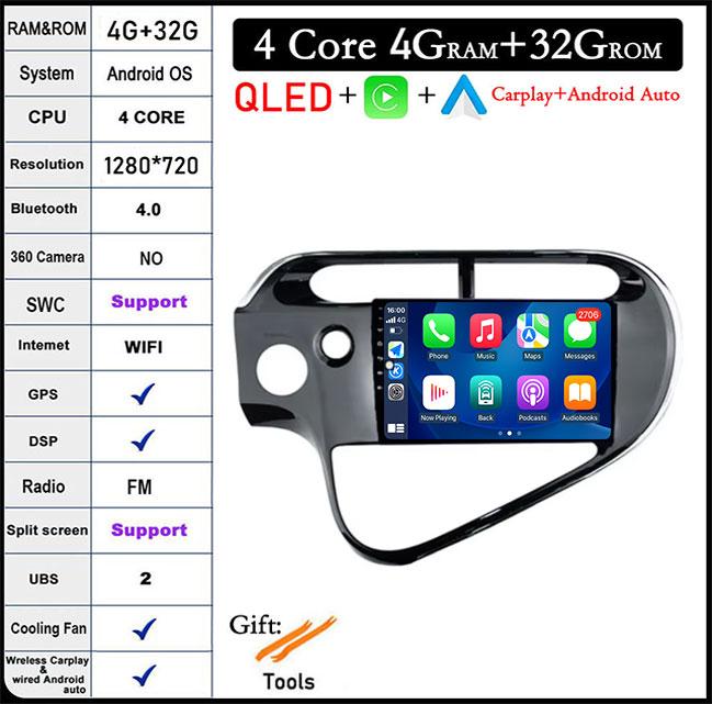 For Toyota AQUA Prius C 2018 - 2020 Android 14 DSP Car Radio Multimedia Video Player Stereo GPS Carplay Auto 4G LTE