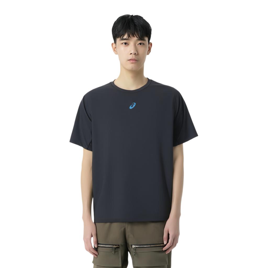 Asics Outdoor Casual Crew Neck Pullover Solid Color Short Sleeve T-Shirt Men Tops Black 2011D077-001