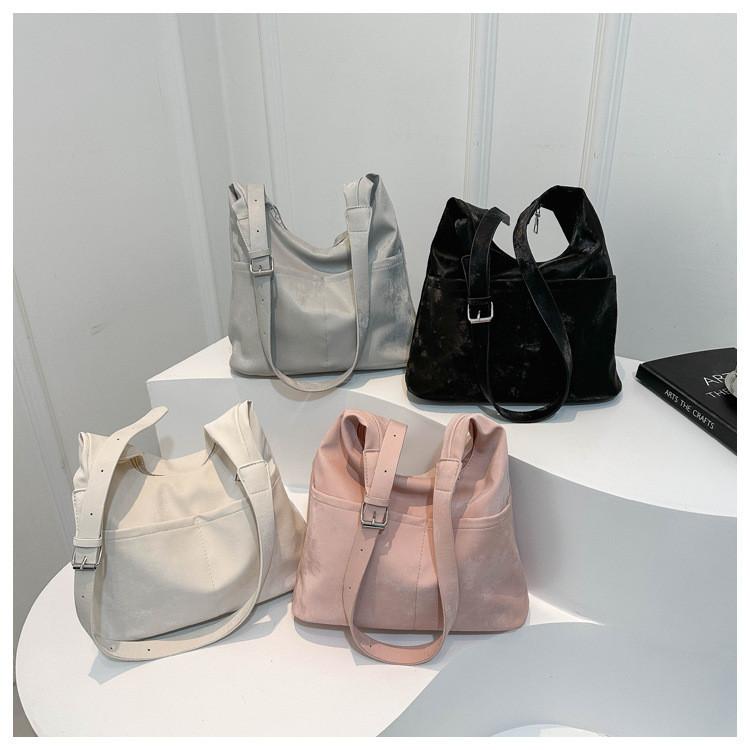 Large Capacity One Shoulder Bag Vintage Underarm Bag Stylish Handbag Street Style