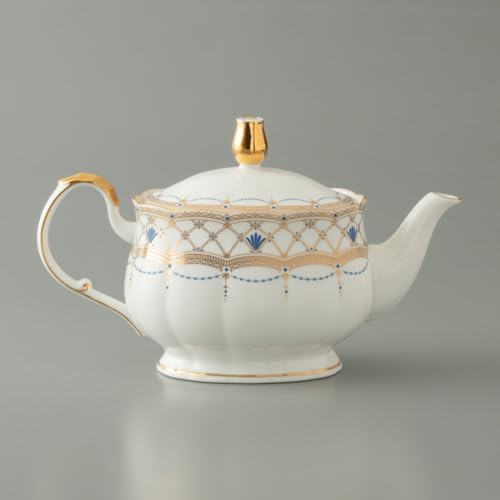 NARUMI Prima Donna Teapot, 790cc, Gold, Stylish, Made in Japan, Gorgeous, Elegant Porcelain, Gift Boxed, 52476-4206