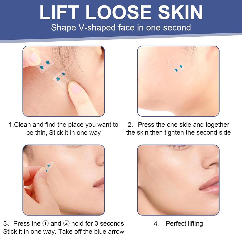 Face Lift Tape Invisible, 152PCS Face Tape Lifting Invisible, Neck Tape Lifting Invisible, Secret Makeup Tape for Double Chin, Instant Face Lift,