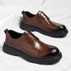 Business Big Head Lace Derby Shoes Men Spring Autumn New Designer Cow Leather Shoes Male British Fashion Casual Dress Shoe Man