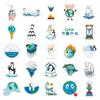 50 Sheets: Creative Earth Melting Stickers with Personalized Global Warming Slogans for Suitcases, Notebooks, and Journals