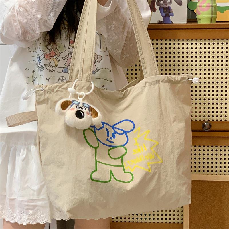 Lazy Wind Large Capacity Shoulder Bag Women's Casual Lightweight Tote Bag Students Commute To Class Cute Hand Bag