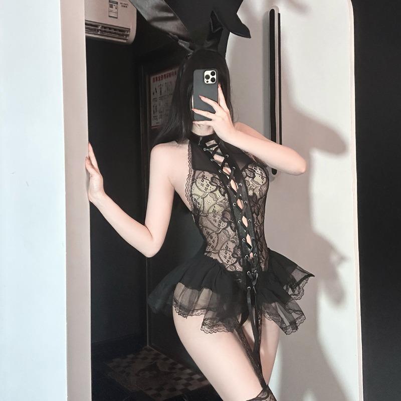 Bunny Girl Sex Clothes New Sexy Small Chest Uniform Temptation Pajamas Purple Passion Suit Purple