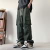 Overalls Men's Autumn New American Trend Brand Loose Casual Pants Teen Fashion Solid Color Multi-Pocket Straight Pants