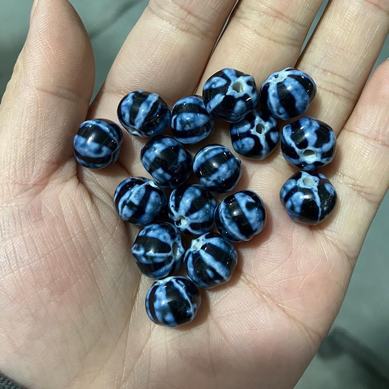 DIY Retro Ceramic Pumpkin Beads Bracelet Accessories - Handmade Jewelry Stringing & Weaving Materials