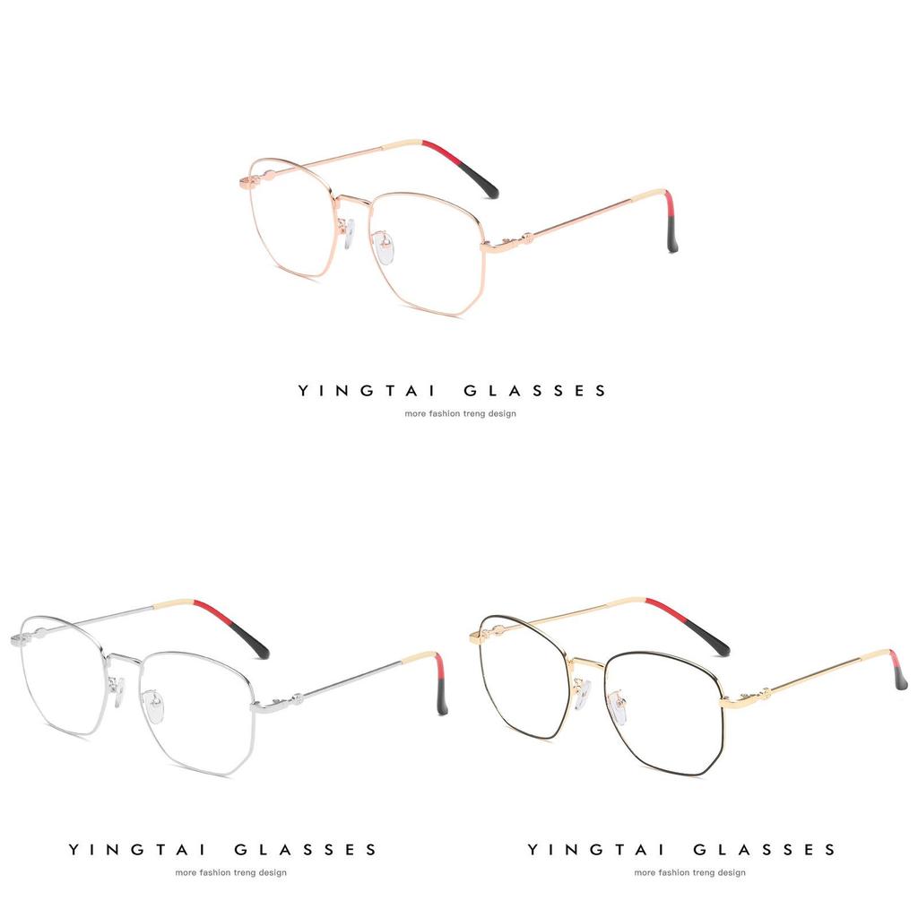 Style Retro Metal Glasses Frame With Blue Light Blocking For Fashion Commuting