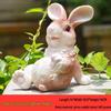 Little Rabbit Resin Figurine for Bonsai Landscaping and DIY Decor