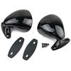 California Style Classic Car Door Wing Side View Mirrors Black Shell Blue Glass