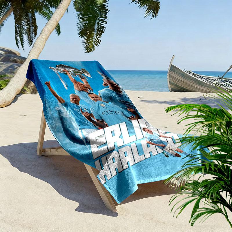 Football star Print Beach Towel, Large Soft Quick Dry Towel for Beach Camping Swimming