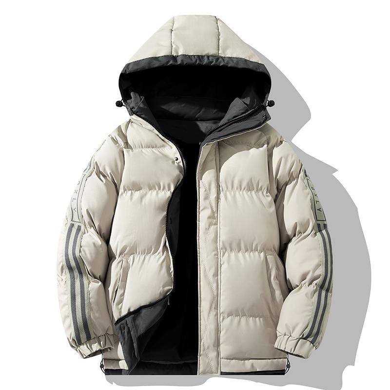New Torn Fabric Cotton Coat for Men Thickened Warm and Cold Waterproof Jacket for Men Tops for Men Winter Clothes for Men Hooded Cotton Coat