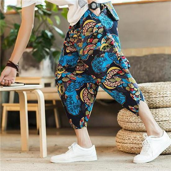 Short de plage pour homme à motif éléphant thaïlandais - Tendance, Pantalon court grande taille style chinois, Design carotte du Myanmar et Dai