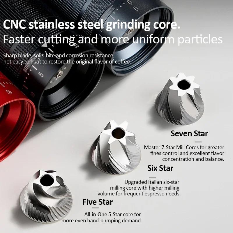 Professional Manual Coffee Grinder 5/6/7 Core Espresso Bean Coffee Grinder Mill External Adjustable Coffee Maker for Home