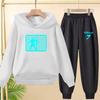 Student Uniform Hooded Sweatshirt + Long Pants Set. Children's Sportswear, Loose Suits for Boys and Girls Aged 3 to 13