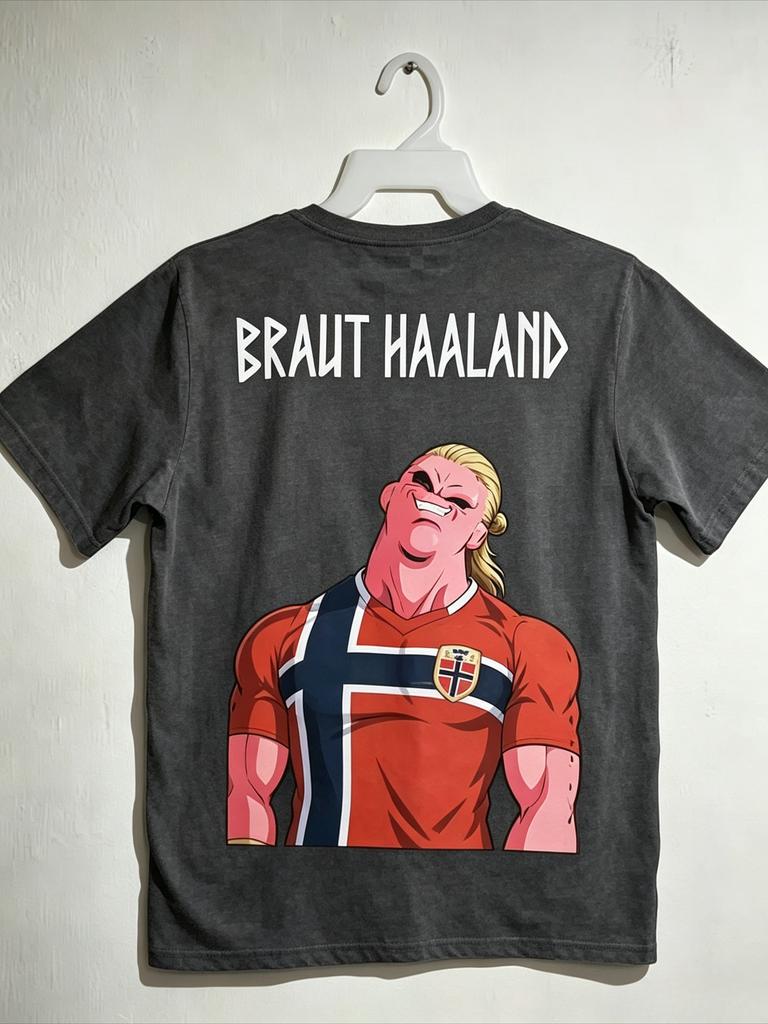 Erling Haaland Norway Funny Majin Buu Graphic T Shirt Men Football Soccer Cartoon Tee Unisex Streetwear Short Sleeve Tops