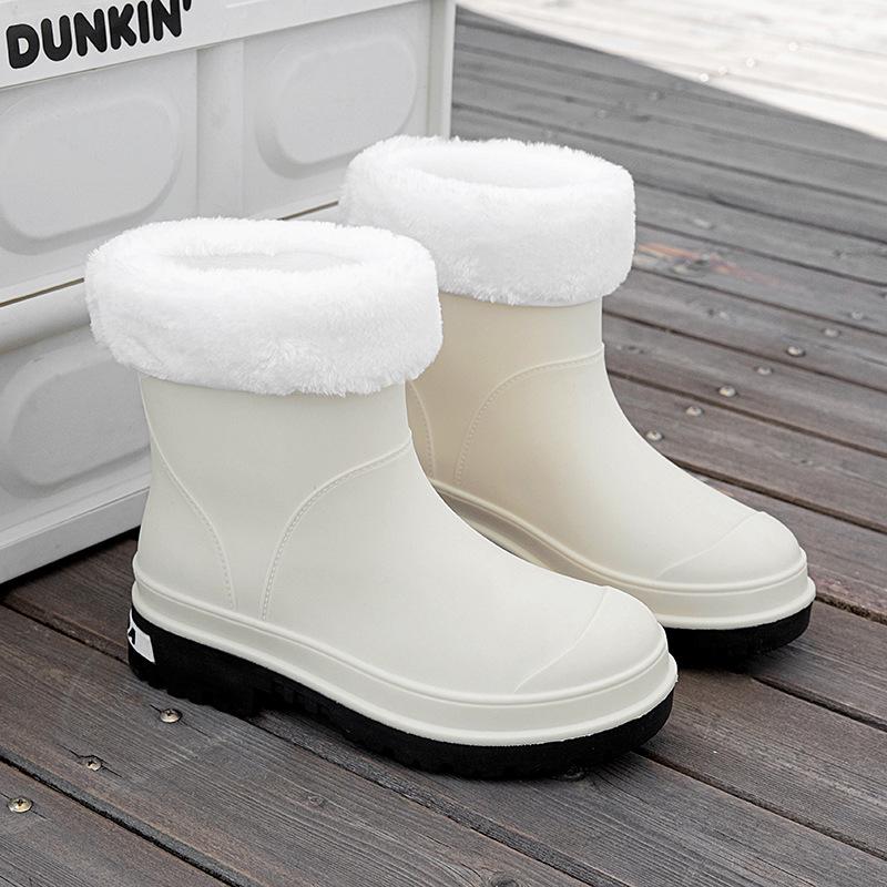 Cizme de ploaie de damă japoneze și coreene transfrontaliere: Impermeabil, Antiderapant, Rezistent la uzură, Talpă moale, Confortabil pentru utilizare în exterior și în interior.