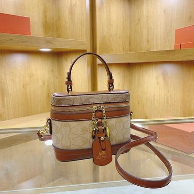 Winter New Portable Small Square Box Bag Women's Retro Fashion Contrasting Color One Shoulder Oblique Span