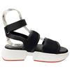 Great HERMES Sandals Geek strap black leather Women 37 RG231219Z Used