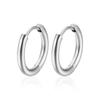 2 PCS Small Hoop Earrings Silver Color Stainles Steel Round Pendientes Anti-allergy for Women Men 2025 Fashion Jewelry Gifts