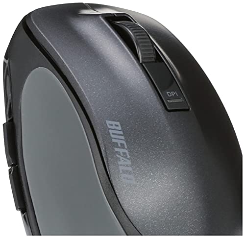 Buffalo BUFFALO USB Receiver Wireless (2.4GHz) BlueLED Premium Fit Mouse, Quiet, 5 Buttons, Medium, Black (BSMBW505MBK)