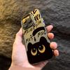 Cartoon Black Cat Eating Fish Electroplate Silver Case For  Redmi Note 14 13 12 11 10 Pro Plus 5G 12S Redmi 14C 13 Cover