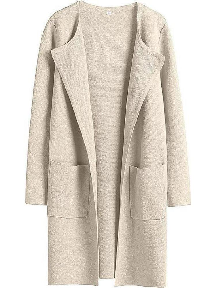 Women American Style Casual Lapel Coat Woolen European