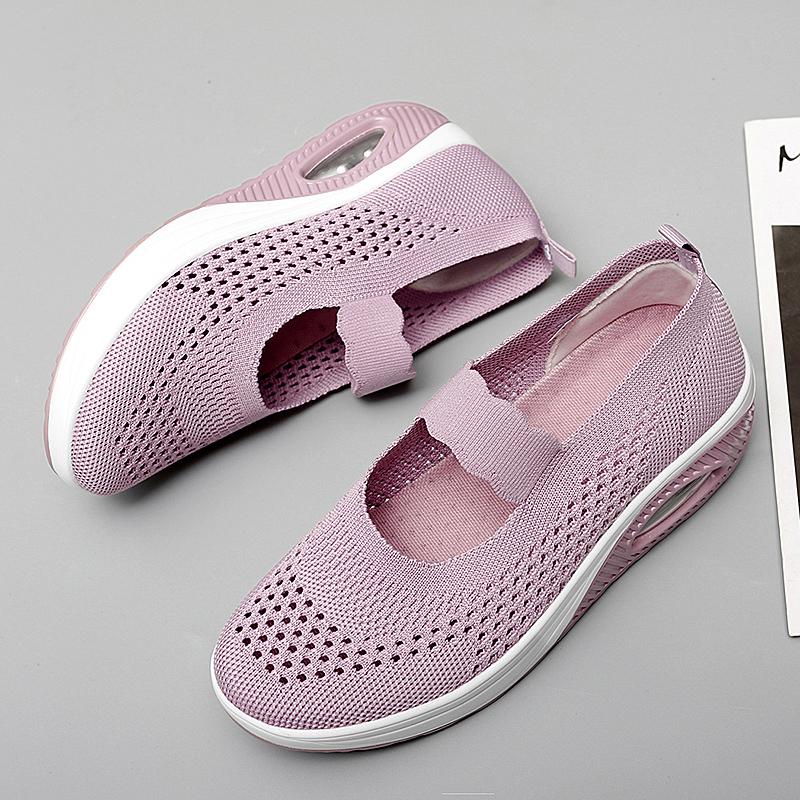 Flat Platform Sneakers Women Shoes Summer Breathable Slip On Walking Shoes for Mother Tenis Feminino