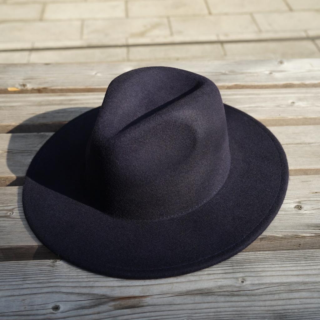 Cappello a Cilindro Jazz in Lana Blu Navy da Uomo e Donna Autunno Inverno a Tesa Larga in Feltro Retrò Francese a Tesa Larga Coreano Britannico