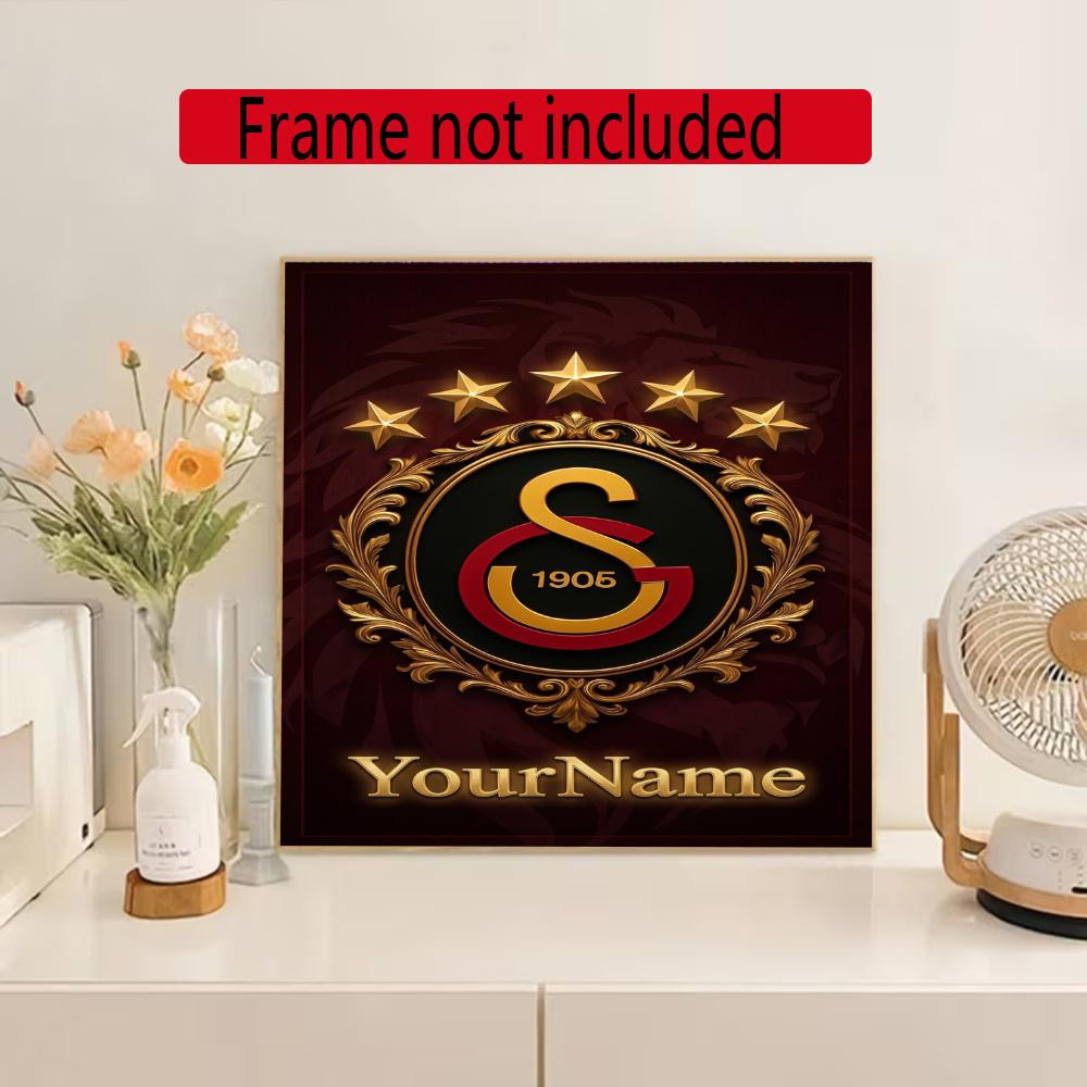 Galatasaray Personalized Name Round Diamond Painting Kit Diamond Embroidery Painting Rhinestones Mosaic Frameless Handwork Decoration Arts