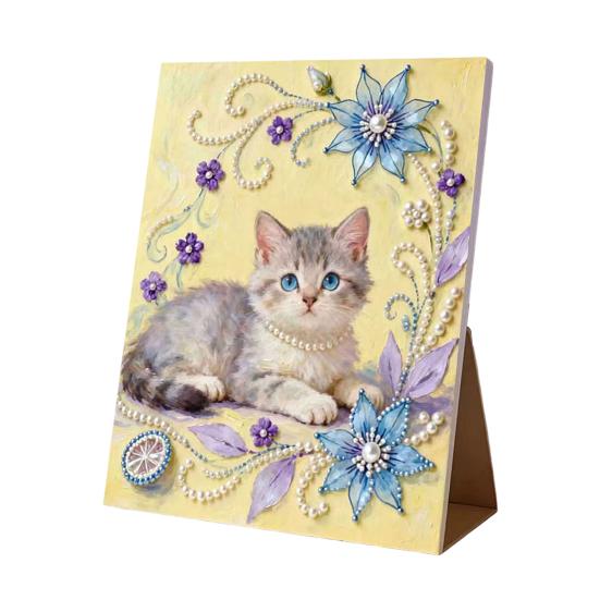 Faux Pearl Art DIY Kit 3D Butterfly Landscape Mosaic Stress Relief Craft for Adults Teens Pre-Printed Canvas with Glitter Resin