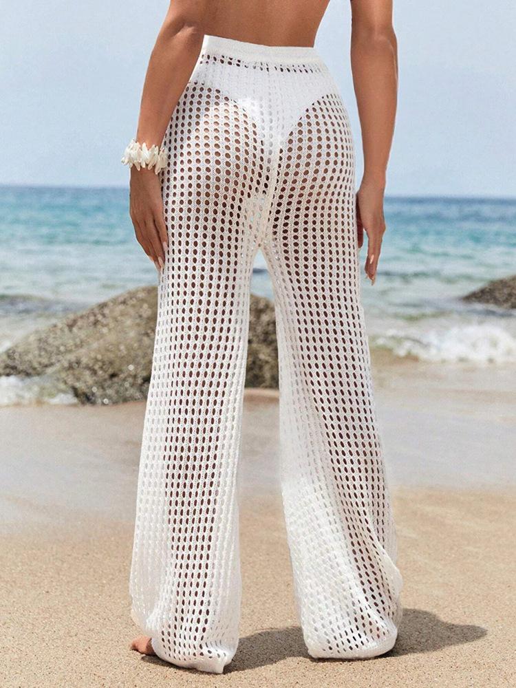 2025 Women's Solid Color Knit Beach Bikini Pants - European & American Summer Style