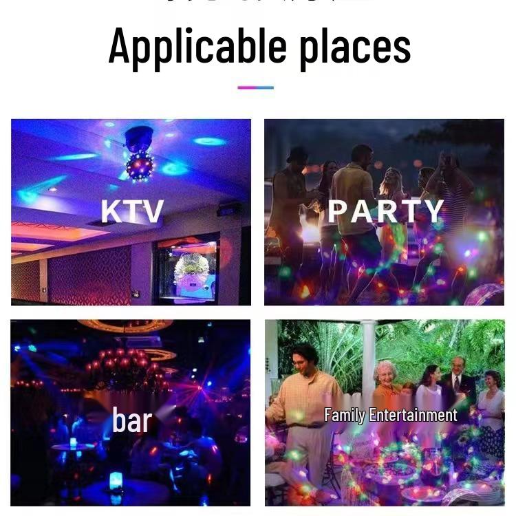 Seven-Color Rotating LED Magic Ball Light for KTV, Bar, and Stage Atmosphere