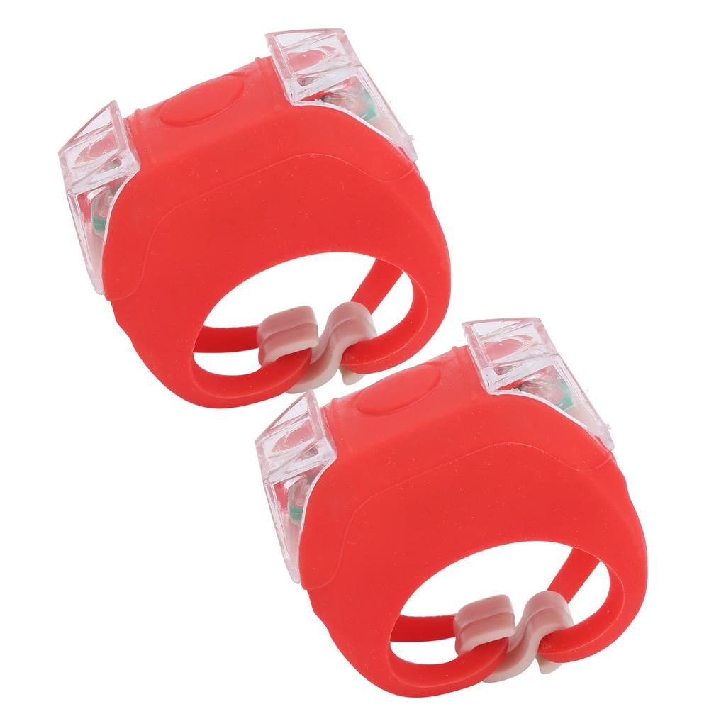 2pcs LED Bicycle Light Front Tail Safety Warning Colorful Lamp 3 Lighting Modes Waterproof Cycling EquipmentRed