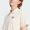 Adidas Originals Cropped Polo Shirt Cartoon Logo Embroidery Detail Sports Short Sleeve Polo Women Tops Wonder-White IN4141