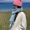 Japanese Gentle Solid Color Soft Waxy Knitted Scarf for Women Winter New Warm Student Couple Woolen Scarf Trendy